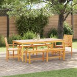vidaXL Ensemble de salle à manger pour jardin 5 Pièces Marron