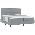 vidaXL Lit à ressorts avec matelas gris clair 200x200 cm en tissu