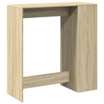vidaXL Table de bar avec étagères chêne sonoma bois d'ingénierie