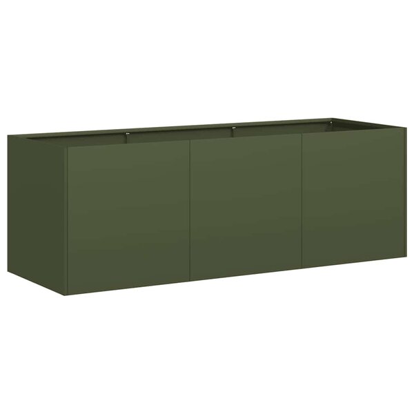 vidaXL Jardinière vert olive 120x40x40 cm acier laminé à froid