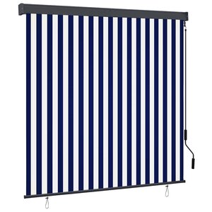 vidaXL Store roulant d'extérieur 160x250 cm Bleu et blanc