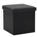 vidaXL Tabourets de rangement pliables lot de 2 noir similicuir