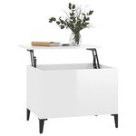 vidaXL Table basse Blanc brillant 60x44 5x45 cm Bois d'ingénierie