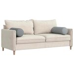 vidaXL Coussins d'accent 2 Pièces Gris clair Ø 25 x 70 cm tissu