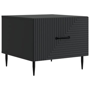 vidaXL Table basse avec tiroir Noir 49 x 50 x 40 cm Bois d'ingénierie