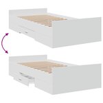 vidaXL Cadre de lit avec tiroirs blanc 100x200 cm bois d'ingénierie