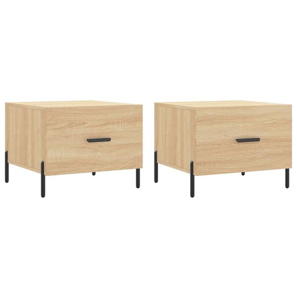 vidaXL Tables basses 2 Pièces chêne sonoma 50x50x40 cm bois d'ingénierie