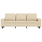 vidaXL Canapé à 3 places avec repose-pieds Crème 180 cm Tissu