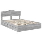 vidaXL Lit de Rangement Gris Sonoma 140 x 200 cm Bois d'ingénierie