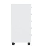 vidaXL Armoire à tiroirs avec roulettes Blanc brillant Bois ingénierie