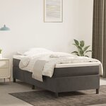 vidaXL Cadre de lit Gris foncé 90x190 cm Velours