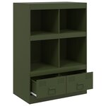 vidaXL Buffet vert olive 67x39x95 cm acier