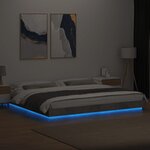 vidaXL Cadre de lit et lumières LED sans matelas gris béton 180x200 cm