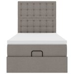 vidaXL Lit ottoman avec matelas taupe 90x200 cm tissu