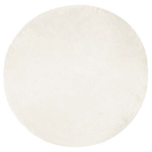 vidaXL Tapis en fausse Tafalla Blanc Ø 100 cm Polyester