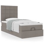 vidaXL Cadre de lit ottoman avec matelas taupe 90x190 cm tissu