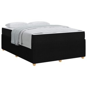 vidaXL Cadre de lit avec matelas Noir 140 x 200 cm tissu