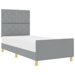 vidaXL Cadre de lit avec tête de lit Gris clair 100 x 200 cm tissu