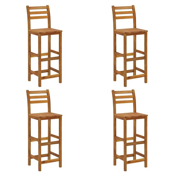 vidaXL Tabourets de bar lot de 4 bois d'acacia solide