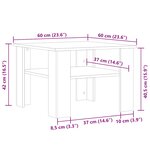 vidaXL Table basse vieux bois 60x60x42 cm bois d'ingénierie