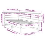vidaXL Lit bibliothèque sans matelas blanc 90x200cm bois de pin massif