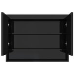vidaXL Armoire à miroir de salle de bain 80x15x60 cm MDF Noir brillant