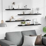 vidaXL Étagères murales 4 Pièces Noir 80x9x3 cm