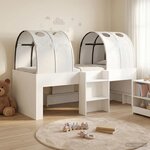 vidaXL Lit Haut pour Enfants avec Tunnel Blanc Bois d'ingénierie