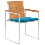 vidaXL Chaises de jardin lot de 4 avec coussins Bois d'acacia massif