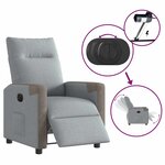 vidaXL Fauteuil inclinable électrique Gris clair Tissu