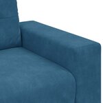 vidaXL Canapé deux places avec coussin Bleu Velours