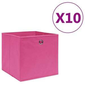 vidaXL Boîtes de rangement 10 Pièces Tissu intissé 28x28x28 cm Rose
