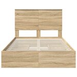 vidaXL Lit de Rangement Chêne Sonoma 120 x 190 cm Bois d'ingénierie