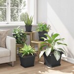 vidaXL Pots de plantes 6 Pièces Noir 28 5 x 28 5 x 22 cm Plastique