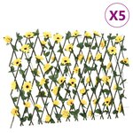 vidaXL Treillis de lierre artificiel extensible 5 Pièces jaune 180x60 cm