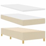 vidaXL Lit à ressorts avec matelas Crème 90 x 190 cm tissu