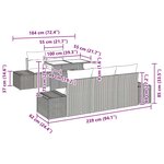 vidaXL Ensemble de canapé de jardin 6 Pièces Noir  Crème 100 x 55 x 73 cm