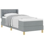 vidaXL Lit à ressorts avec tête de lit Gris clair 200 x 80 cm tissu