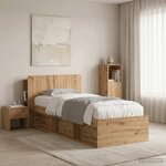 vidaXL Cabinet de Tête de Lit Chêne artisanal 80 cm Bois d'ingénierie