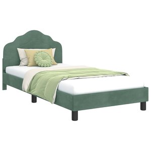 vidaXL Cadre de lit pour enfants avec tête de lit Vert Mer 90 x 190 cm
