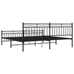 vidaXL Cadre de lit métal sans matelas avec pied de lit noir 193x203cm