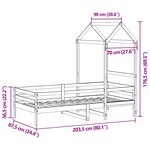 vidaXL Lit de jour avec toit sans matelas 80x200 cm bois massif
