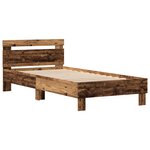 vidaXL Cadre de lit sans matelas avec lumières LED Bois ancien 90x190 cm
