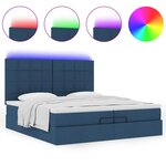 VidaXL Cadre de lit ottoman avec matelas bleu 200x200cm tissu