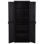vidaXL Armoire de rangement de jardin Noir 65x45x172 cm PP Rotin