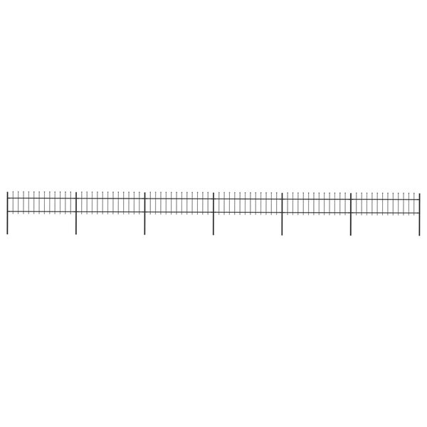 vidaXL Clôture de jardin avec dessus en lance Acier 10 2 x 0 6 m Noir