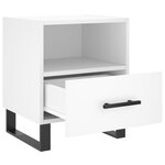 vidaXL Tables de chevet 2 Pièces blanc 40x35x47 5 cm bois d’ingénierie