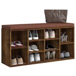 vidaXL Banc à chaussures Chêne fumé 103x30x48 cm Bois d'ingénierie