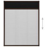 vidaXL Moustiquaire plissée pour fenêtre Aluminium Marron 60x80 cm