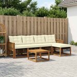 vidaXL Ensemble de canapés d'extérieur 6 pc Naturel et Crème